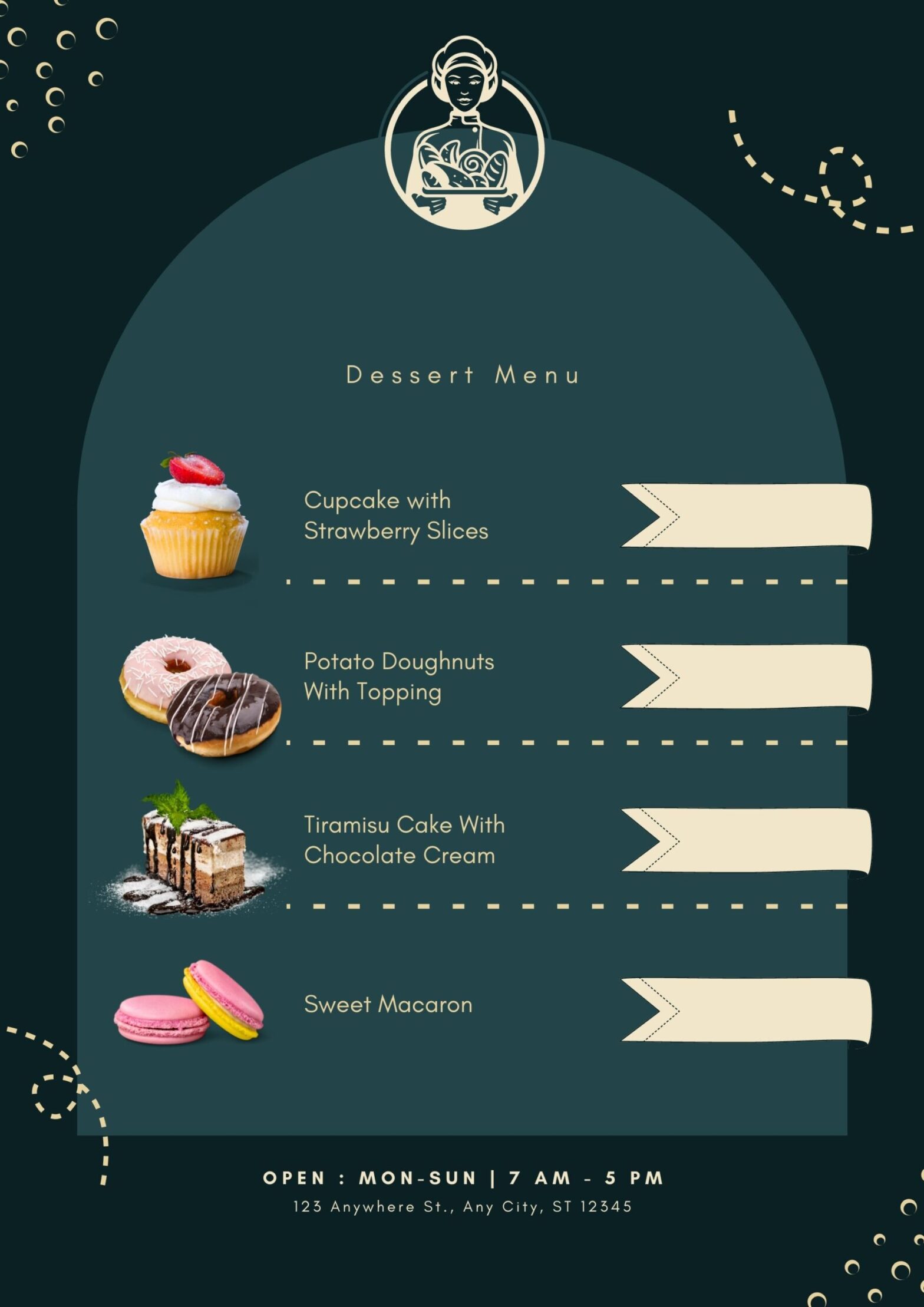 Desert menu