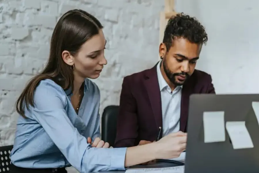 Consultants discussing strategy