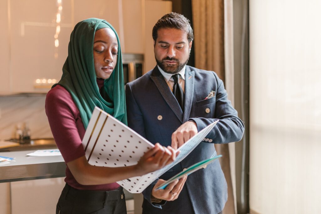 Waste Management Consultant reviewing hotel waste tracking data